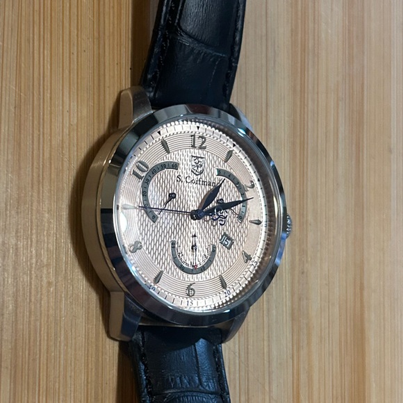 S Coifman SC0229 Watch With 45mm Light Pink Face & Black Leather Band - Picture 5 of 6